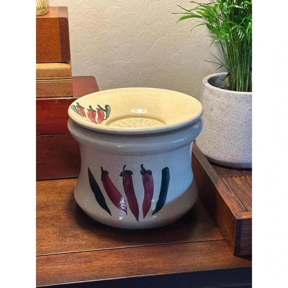 Handmade Ceramic Dip Chiller Garlic Grater Set - Studio Pottery